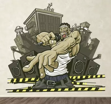 Urban rapper graffiti væg klistermærke - TenStickers