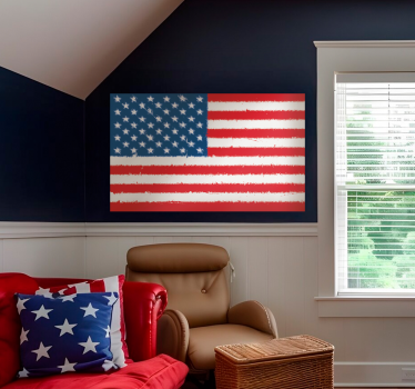 Usa amerikansk flag hjemmemur klistermærke - TenStickers