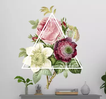 Væg klistermærker soveværelse blomst trekant - TenStickers