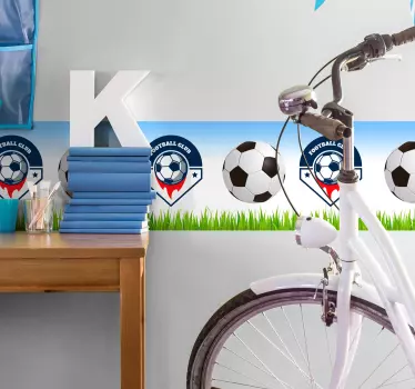 Væggrænse tilpasses fodbold klistermærke - TenStickers