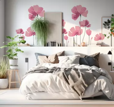 Valmuer klistermærke med blomster - TenStickers