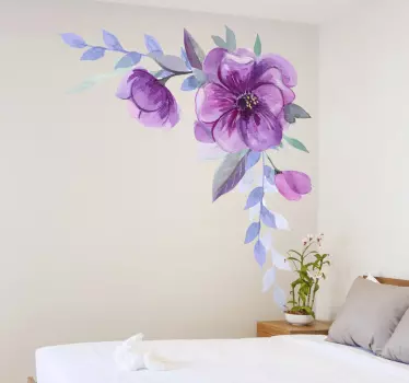 Vand farve forår blomst blomster vægoverføringsbillede - TenStickers