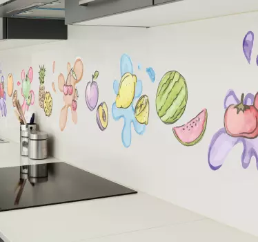 Vandfarvet frugt wallsticker - TenStickers