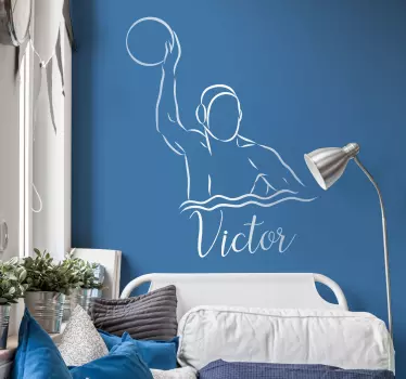 Vandpolo med navn anden sport sticker - TenStickers