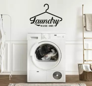 Vasketøj vask hjem wallsticker - TenStickers