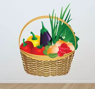 Vegetabilsk kurv vægklistermærke - TenStickers