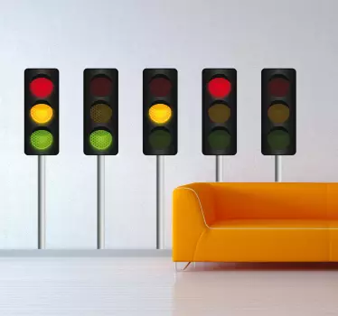 Vej trafiklys væg klistermærke - TenStickers