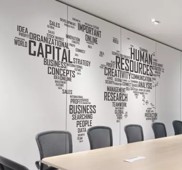 Verdenskort wallsticker Business - TenStickers