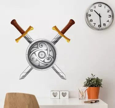 Vikinge skjold og sværd sticker - TenStickers