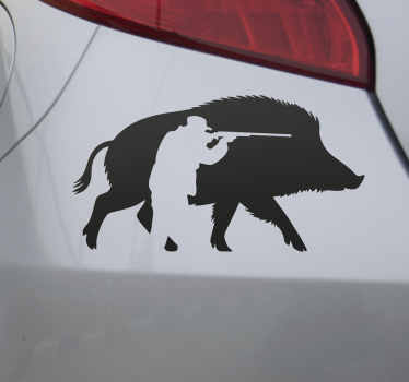 Vildsvinejagt klistermærke til bil - TenStickers