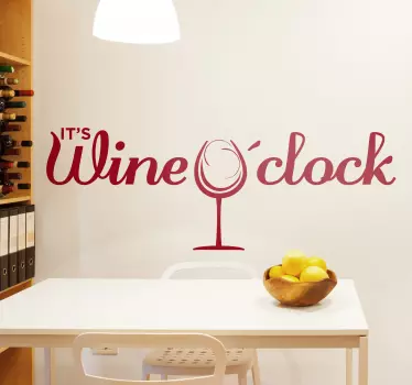 Vin klokken kantine klistermærke - TenStickers
