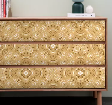 Vintage beige dekorative mønstermærkater til møbler - TenStickers