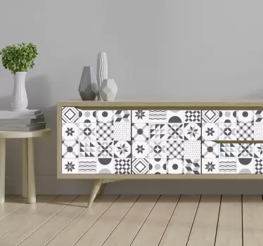 Vintage blå fliser møbeldekorationer - TenStickers