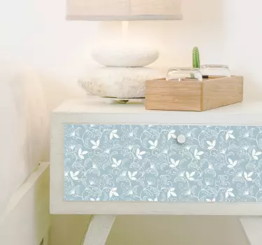 Vintage blomster mønster møbler mærkat - TenStickers