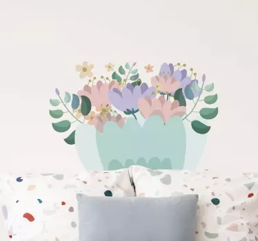 Vintage blomster hjemmemur klistermærke - TenStickers