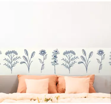 Vintage botanik blomster kant klistermærke - TenStickers