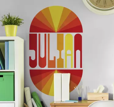 Vintage solnedgang med navnet geometrisk vægoverføringsbillede - TenStickers