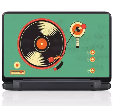 Vinyl pladeafspiller laptop klistermærke - TenStickers