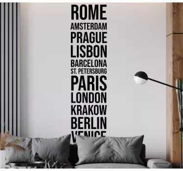 Wallsticker dyr berømte bynavne - TenStickers