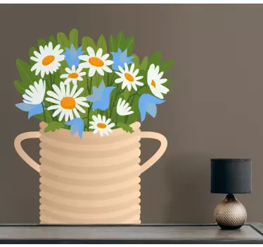 Wallsticker dyr blomsterarrangement vase - TenStickers