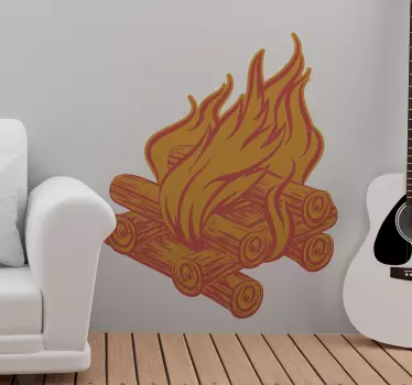 Wallsticker dyr brændestykker til bål - TenStickers