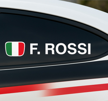 Wallsticker dyr med personligt navn og italiensk flag - TenStickers