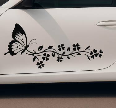 Wallsticker dyr sort sommerfugle design - TenStickers