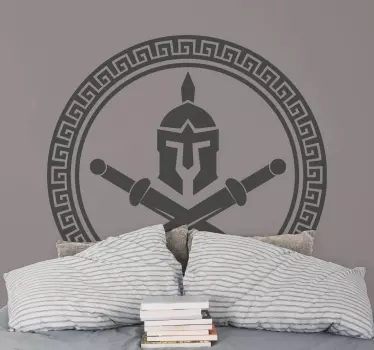 Wallsticker dyr spartan hjelm emblem - TenStickers
