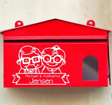 Wallsticker dyr til postkasse med personlig karakter - TenStickers