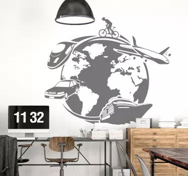 Wallsticker rejse jordklode - TenStickers
