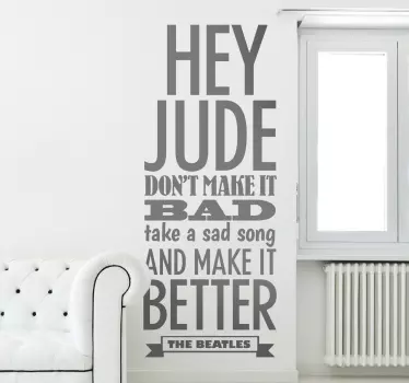 Wallsticker tekst Hey jude - TenStickers