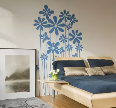 Wallstickers blomster høje margueritter - TenStickers