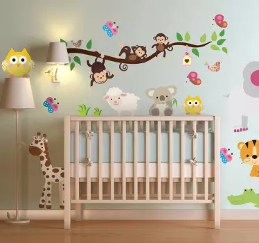 Wallstickers til Børn med Dyr og Træmotiver - TenStickers
