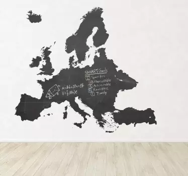 Wallstickers kridt verdenskort - TenStickers