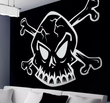 Wallstickers sejt dødningehoved - TenStickers