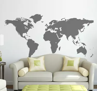 Wallstickers simpelt verdenskort  - TenStickers