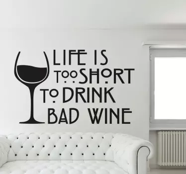 Wallstickers tekst bad wine - TenStickers