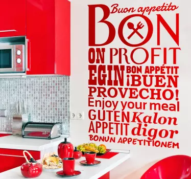 Wallstickers Tekst Bon Appetit - TenStickers