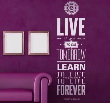 Wallstickers tekst Gandhi - TenStickers