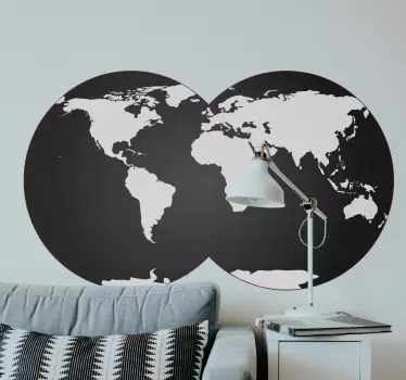Wallstickers verden sort hvid - TenStickers