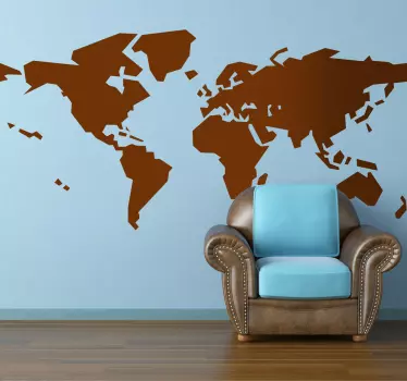 Wallstickers Verdenskort abstrakt - TenStickers