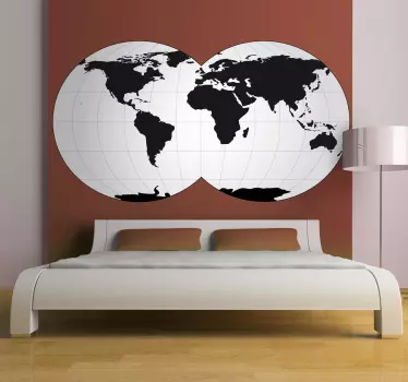 Wallstickers Verdenskort globus - TenStickers