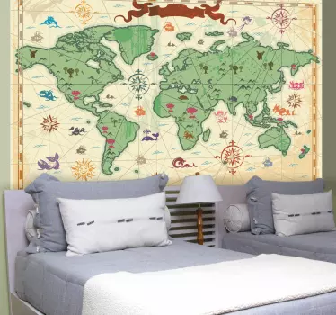Wallstickers Verdenskort klassisk - TenStickers