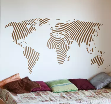 Wallstickers Verdenskort Linier - TenStickers