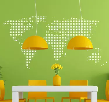 Wallstickers Verdenskort prikker - TenStickers