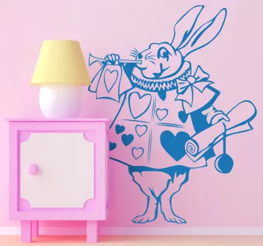 Wonderland kanin væg klistermærke - TenStickers