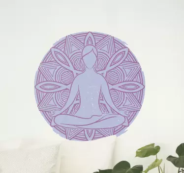 Yoga lotus blomst væg indretning - TenStickers
