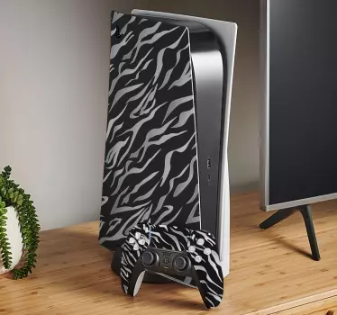 Zebra stil sort og hvid playstation 5 mærkat - TenStickers