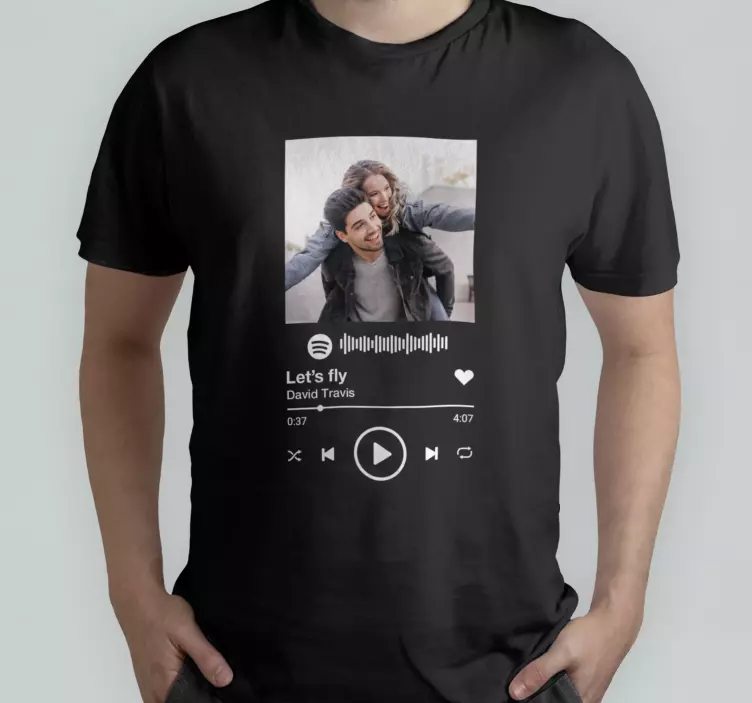Spotify med tekst og billede t-shirt - TenStickers