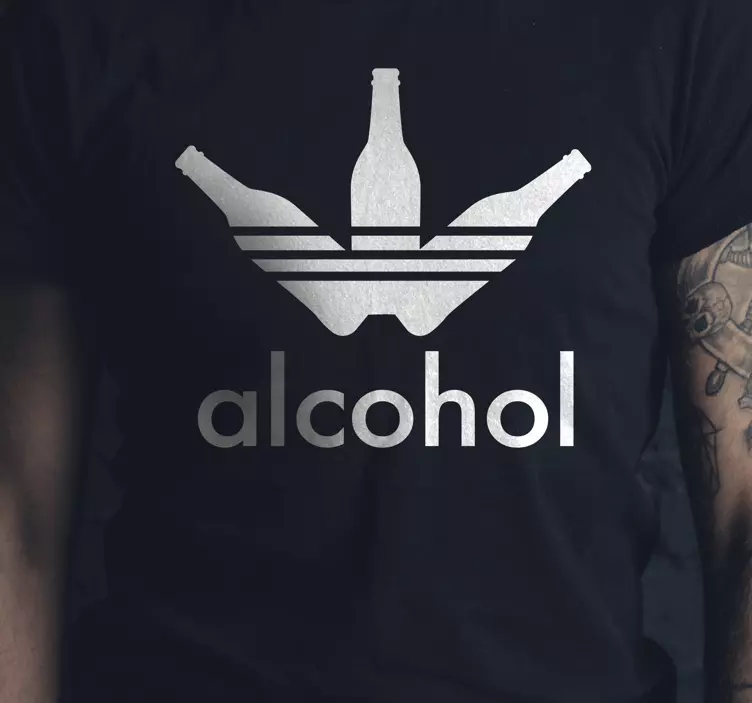 T-shirt i adidas-stil med alkohol - TenStickers